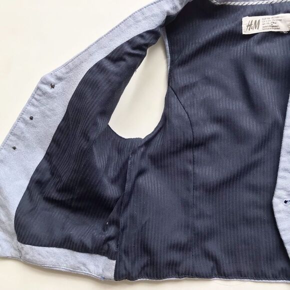 H&M blue vest 5-6Y & dress pant 3-4Y(pant fits like 4-5Y) set VGUC - Picture 4 of 10